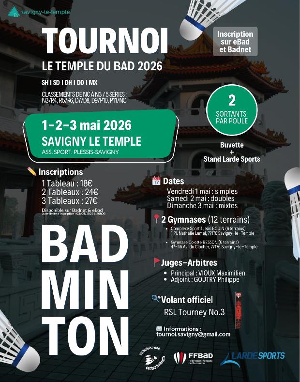 Le TEMPLE ecoresponsable du BAD 2026